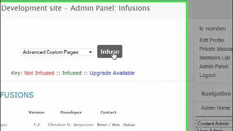 How to install an infusion