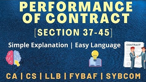 Performance of Contract | Section 37 to 45 | Indian Contract Act 1872