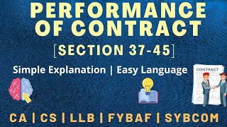 Performance of Contract | Section 37 to 45 | Indian Contract Act 1872