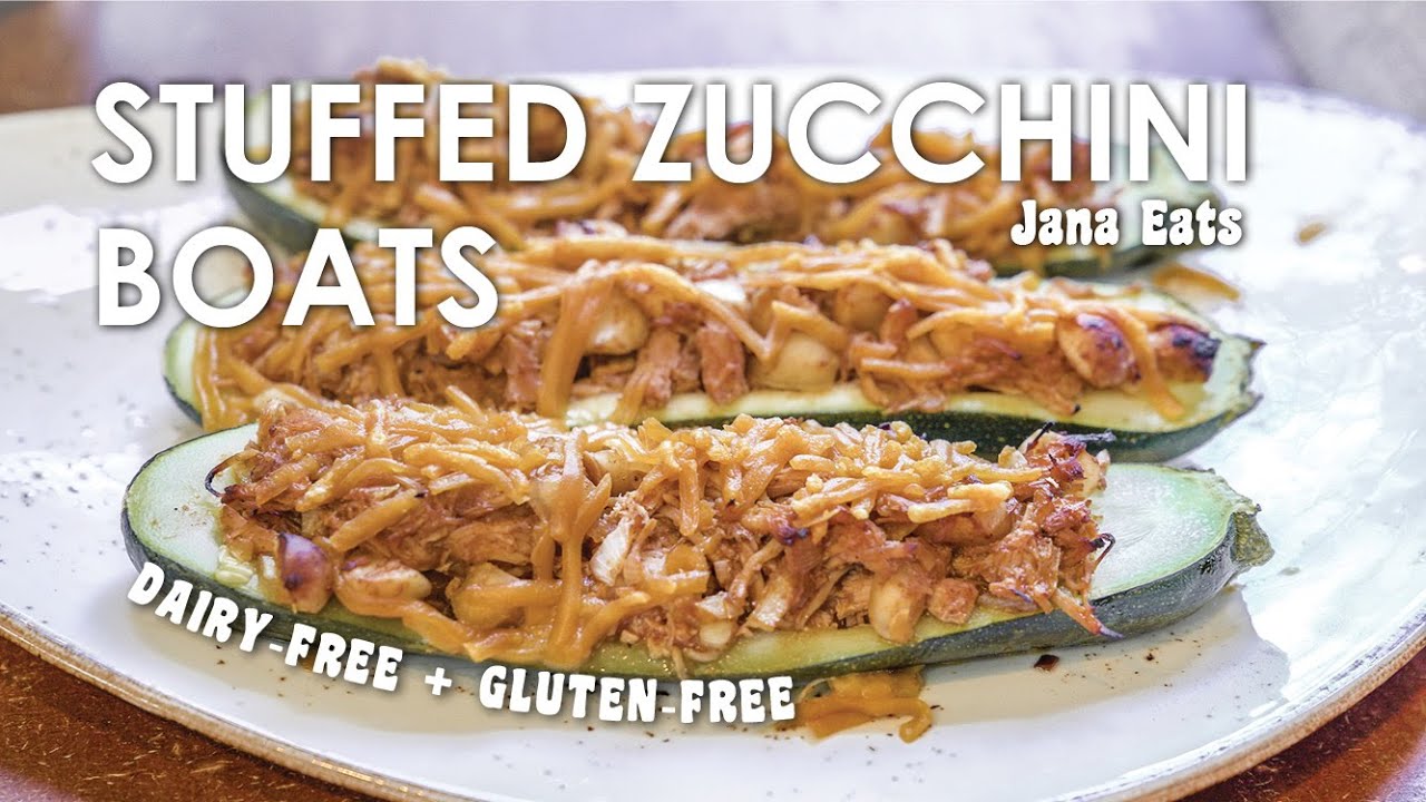 Chicken-Stuffed Zucchini Boats | Gluten-Free + Dairy-Free  | Jana Eats