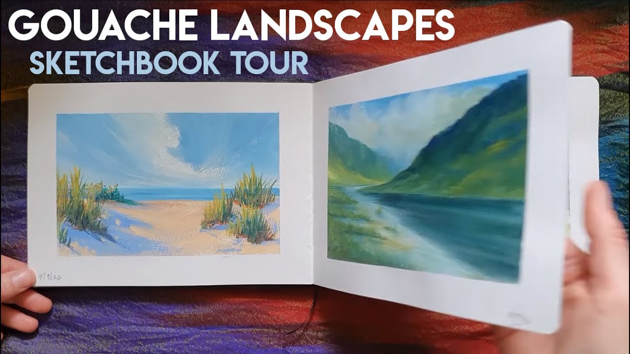 Gouache Landscape Sketchbook Tour (#7, 2020-2021) ✶ Seawhite of Brighton  Watercolor Sketchbook 