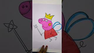 Coloring Peppa Pig Angel 😋  #shorts #peppa #ytshorts #video