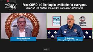 October 28, 2020 - Mayor Castor is joined by Craig Latimer, Hillsborough County Elections Supervisor