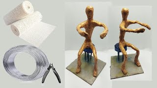 DIY sculpture using plaster cloth and wires