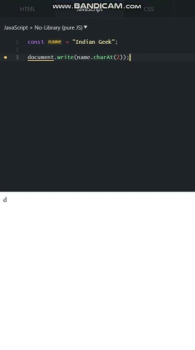 How to use charAt in javascript #shorts - YouTube