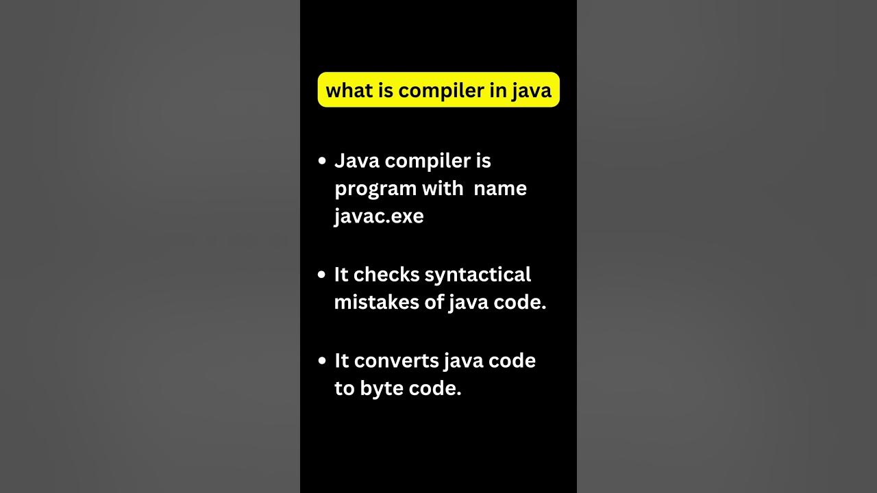 what is compiler in java - YouTube
