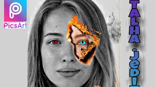 |Fire face editing| "PicsArt editing tutorial" #PicsArt mobile editing #TALHA.J EDITS screenshot 3