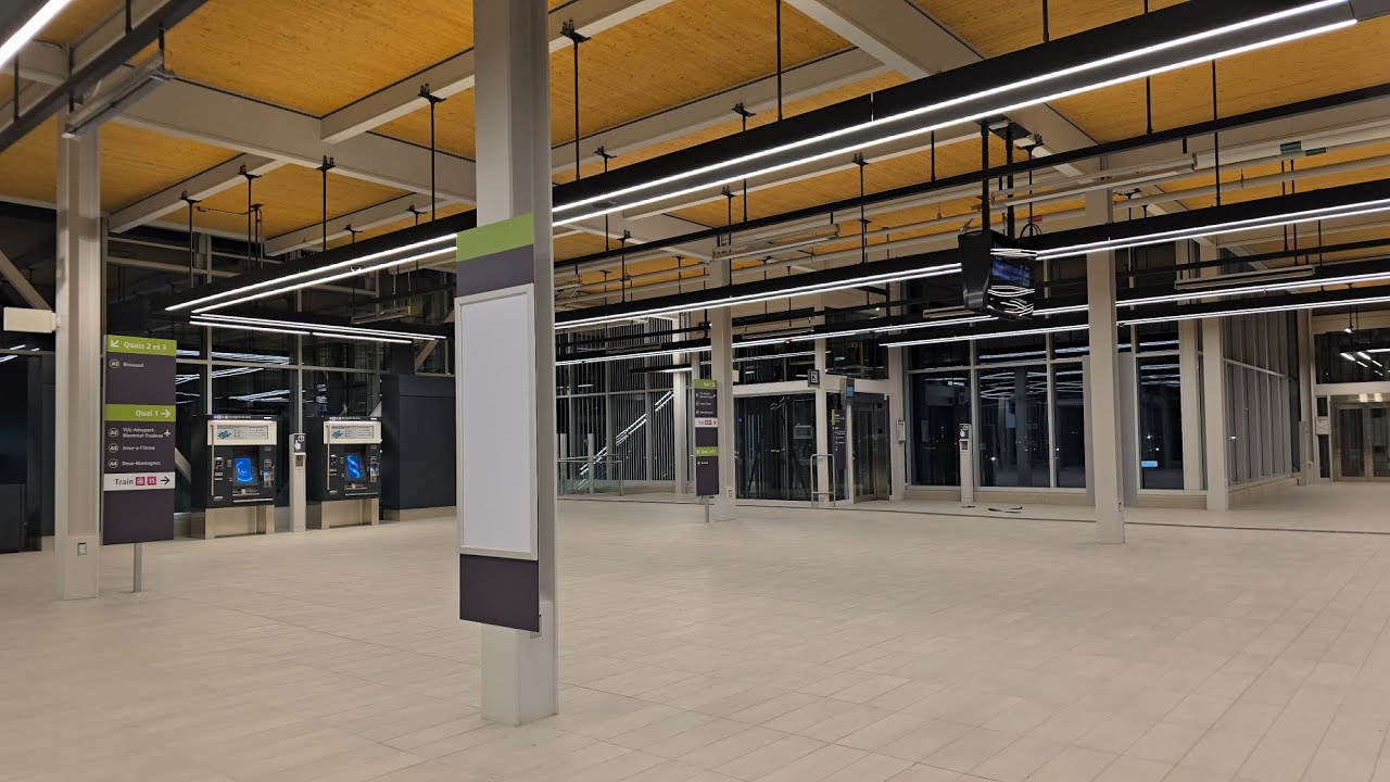 REM ride from Côte-de-Liesse Station to McGill Station on a Saturday night 🌃