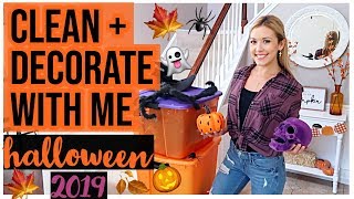 NEW CLEAN + DECORATE WITH ME HALLOWEEN FALL 2019 DECOR HOUSE TOUR! CLEANING MOTIVATION | Brianna K