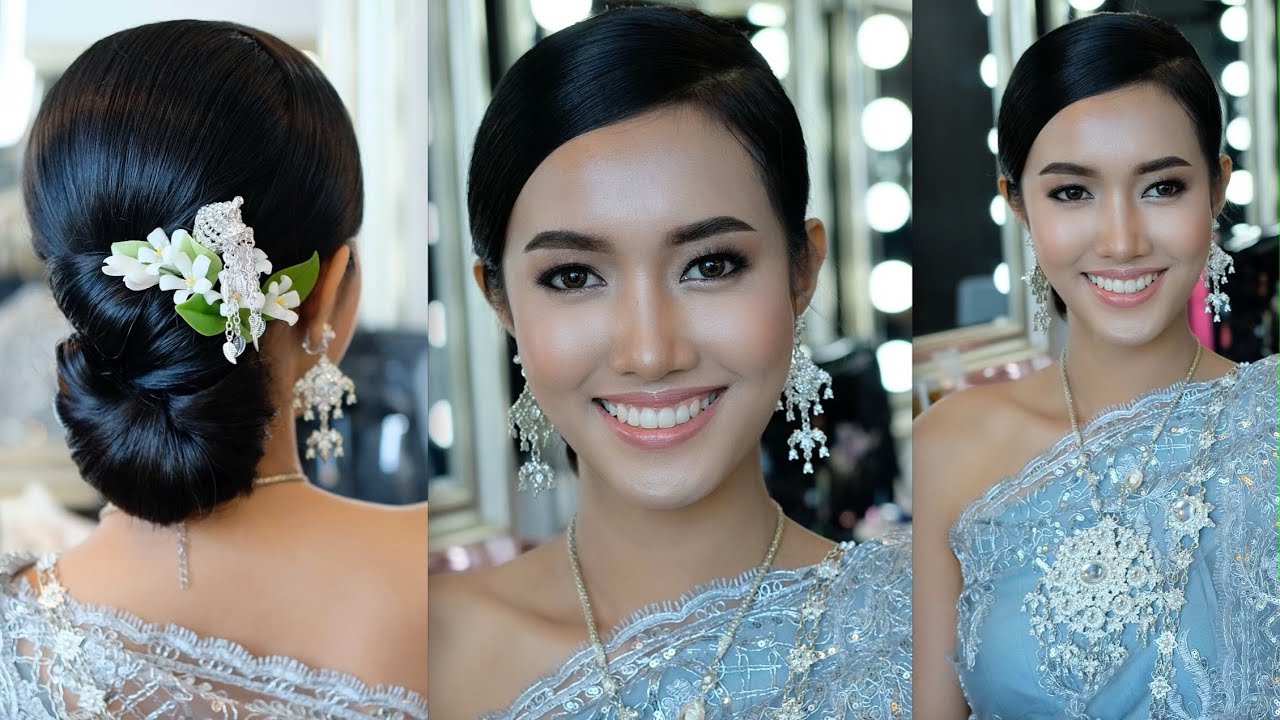 Easy Bridal Updo,Thai Wedding Hairstyle สอนเกล้าผมเจ้าสาวชุดไทยแบบง่ายๆ โดย ครูหญิง ภัครา ปิติปฐมสิน