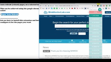 Auto refresh (reload) web site or web pages, on a selected interval.