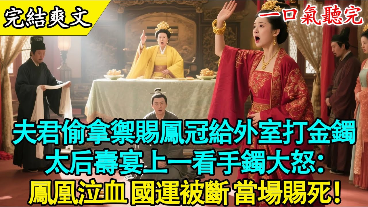 【完結古言】渣夫偷我禦賜鳳冠給外室熔金鐲？太后壽宴上，我讓他全家誅九族！🔥👑