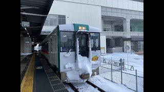 JR東日本 陸羽東線 鳴子温泉行 古川駅から鳴子温泉駅 車窓（2022/1/14）