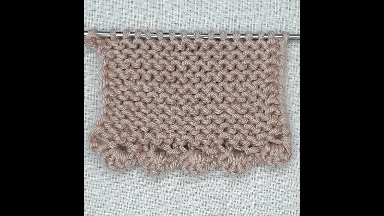 Набор петель спицами с образованием красивого волнистого края