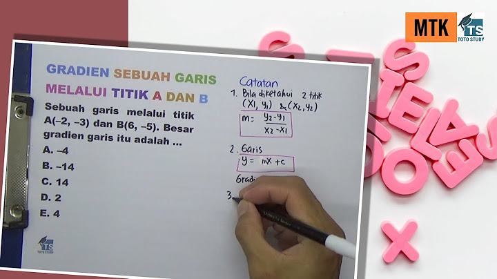Gradien garis yang melewati titik a (2,3 ) dan b ( 4, 5) adalah