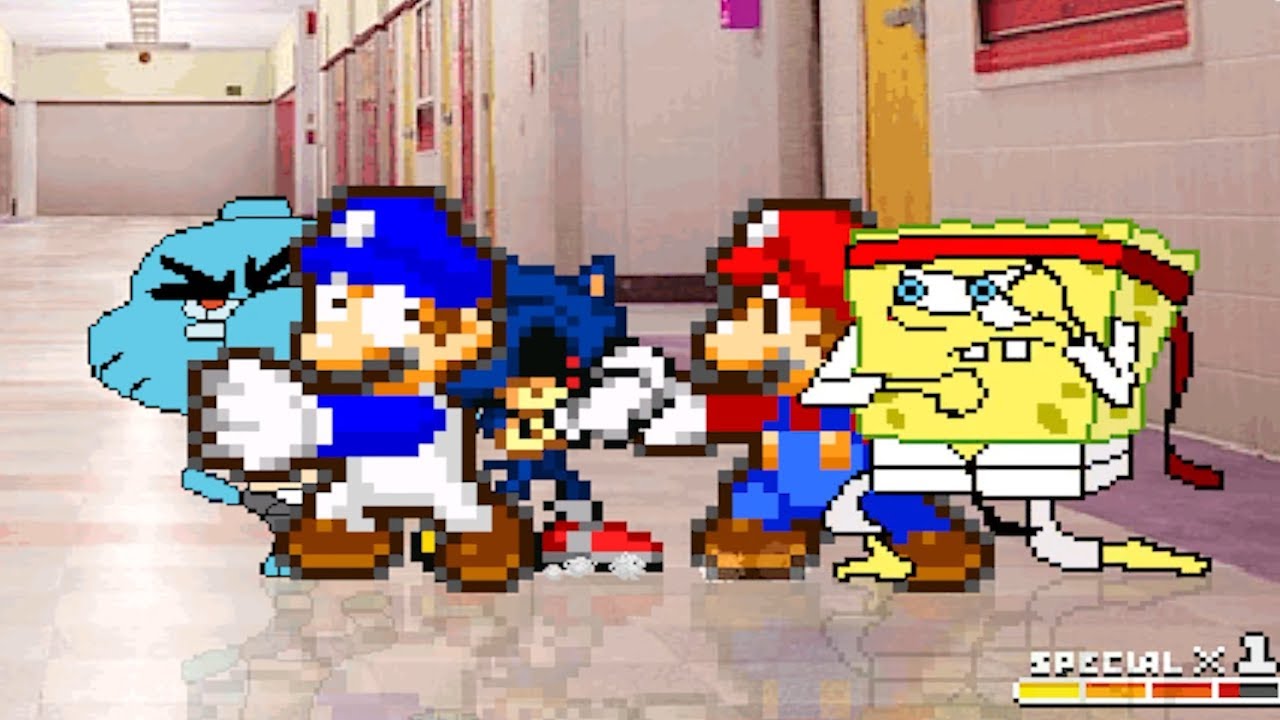 SONIC.EXE & SMG4  VS  GUMBALL & KARATE SPONGEBOB | AWESOME FIGHTS! | BEST OF 3