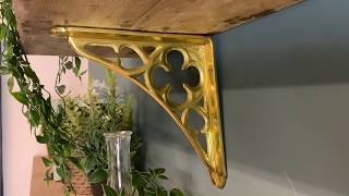 Polished Brass Coalbrookdale 18 x 18cm Shelf Bracket