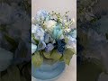 Blue Tulip and Hydrangeas Teacup Flower Arrangement,Mothers Day Gift,Blue Teacup Centerpiece,Bridal