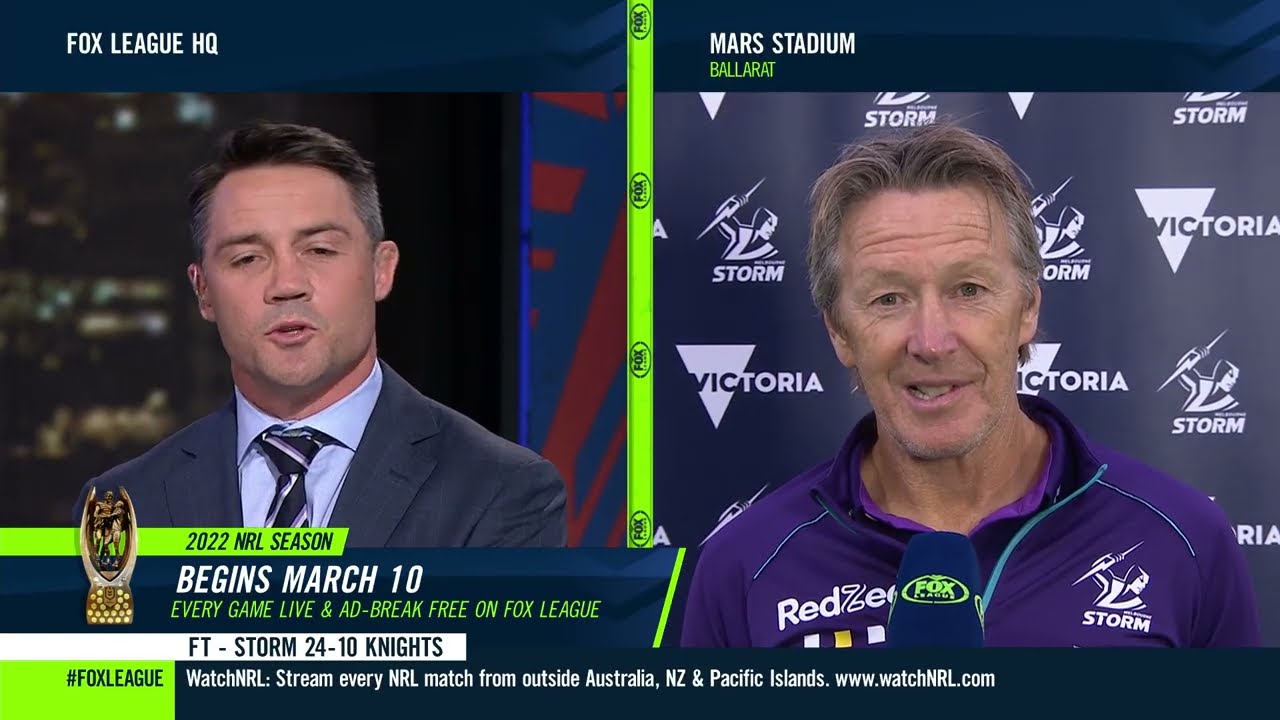 Cooper Cronk interviews Craig Bellamy on Fox League