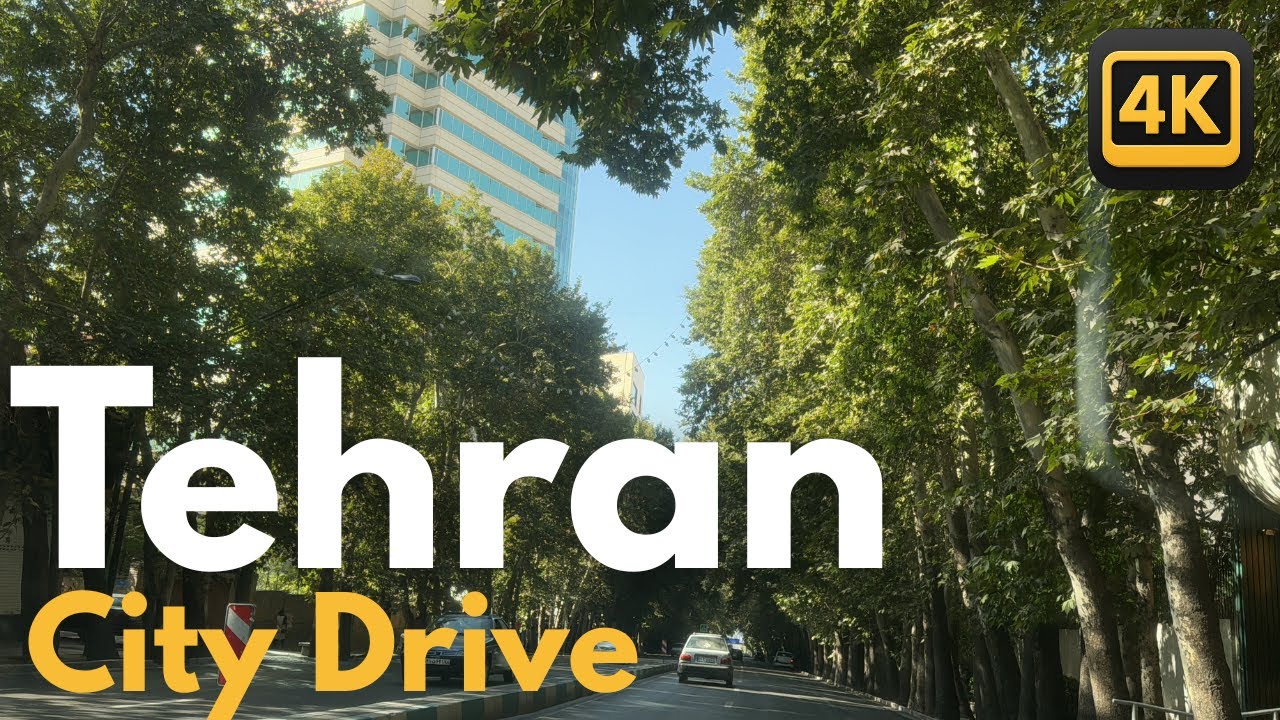 4K Tehran Calm City Drive, Iran, Tehran Streets