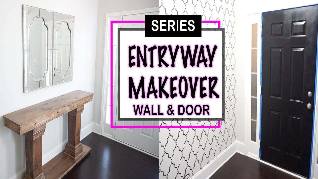 Diy Entryway Makeover Wall Stencil Decorating Ideas For Small