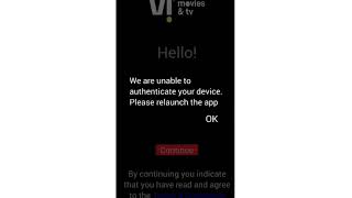 Vi Movie & Tv App Fix We are unable to authenticate your device please Relaunch the app error issue screenshot 3