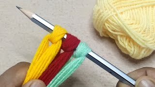 Amazing 4 Beautiful Woolen Yarn Flower making ideas with Pencil | Easy Sewing Hack