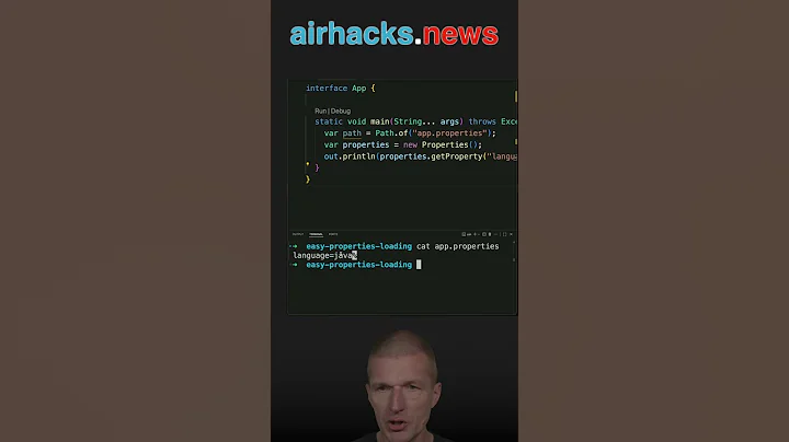 Easy Properties Loading #java #shorts #coding #airhacks