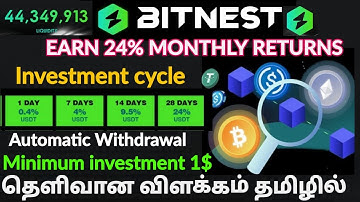 |BITNEST| EARN 24% MONTHLY RETURNS |28 DAYS AFTER CAPITAL RETURN | BITNEST BUSINES PLAN IN TAMIL