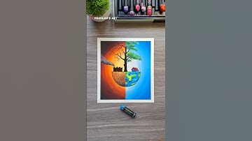 🌍✨ Save Earth Drawing | Pollution vs Nature 🌳🔥 | Oil Pastel Art  #drawing  #art