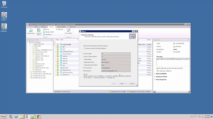 How to generate SSL certificates from the Control-M Configuration Manager? (Spanish)