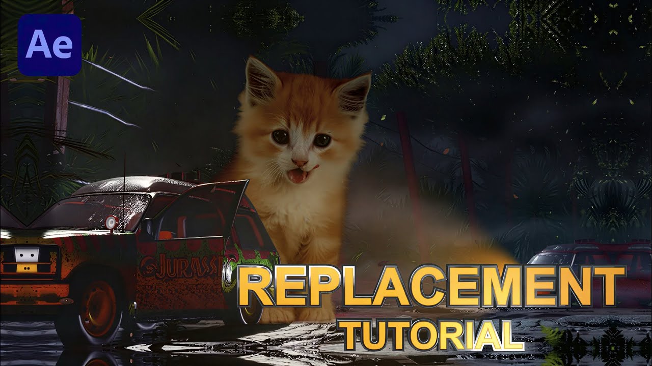 Как заменить тираннозавра на кошку в After Effects