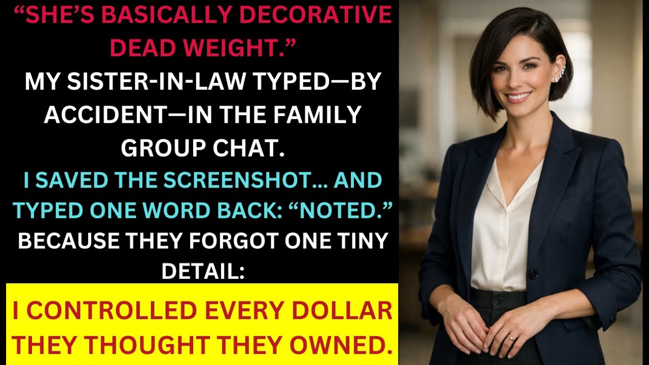My In-Laws Called Me 'Dead Weight' in a Group Text—They Forgot I Controlled the $1.6 Billion Family.