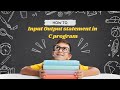 Input Output Statement