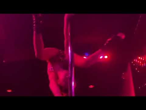 Asian LA Stripper Pole Tricks 