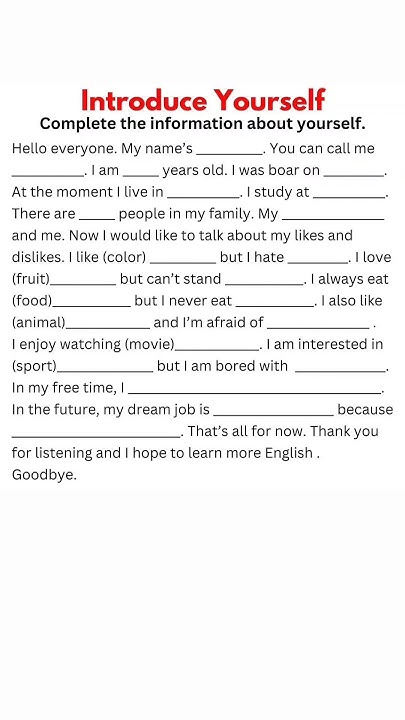 Introduce Yourself with Confidence: ESL Personal Introduction Script ...