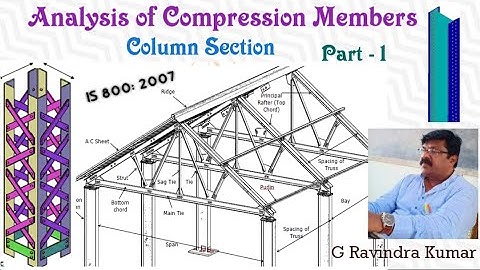 Analysis of Compression Member || Column Section || Part-1 ||by G Ravindra Kumar