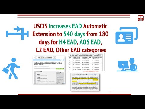 EAD Automatic Extension increased to 540 Days by USCIS for H4 EAD, AOS EAD, Others