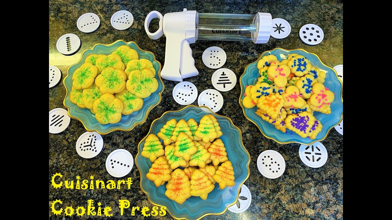 How to Use Cuisinart Cookie Press Spritz Cookies Recipe YouTube