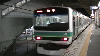 JR常磐線E231系 快速取手行き 夜の天王台駅発車