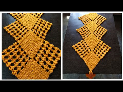 CROCHET TABLE RUNNER/ beautiful and easy pattern(English