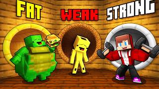 JJ and Mikey: GYM TUNNEL BATTLE in Minecraft!