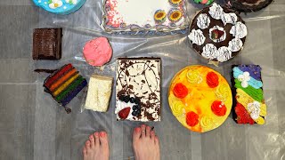 Feet crushing cakes | ASMR