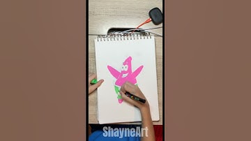 Drawing Patrick from SpongeBob with posca markers#shorts￼