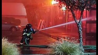 Mt View Fire:  Flames Rip Through Mountain View Strip Mall; Force Evacuation Of Nearby Hotel