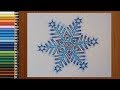 Drawing Snowflakes - How To Draw Snowflakes for Christmas || Easy Drawing for Christmas