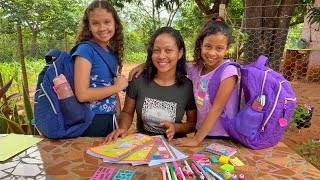 Finalmente Organizando Os Materiais Escolares Das Minhas Filhas 2024 Tudo Pronto Pra Estudar