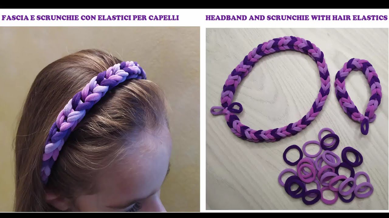 Fascia e scrunchie con elastici per capelli - Headband and scrunchie with hair elastics 