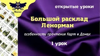 Большой расклад Ленорман обучение и практика 1 урок карты в домах