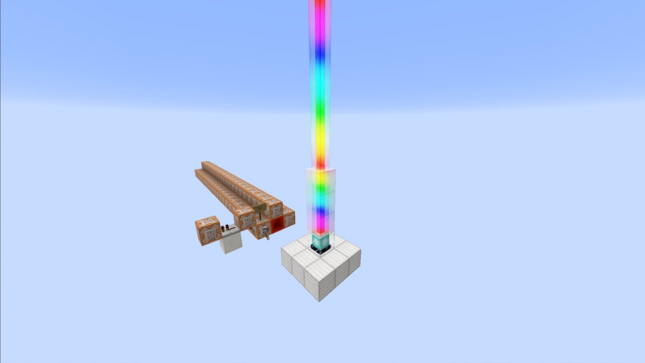 Minecraft - Rainbow Colored Beacon Using Command Blocks - YouTube